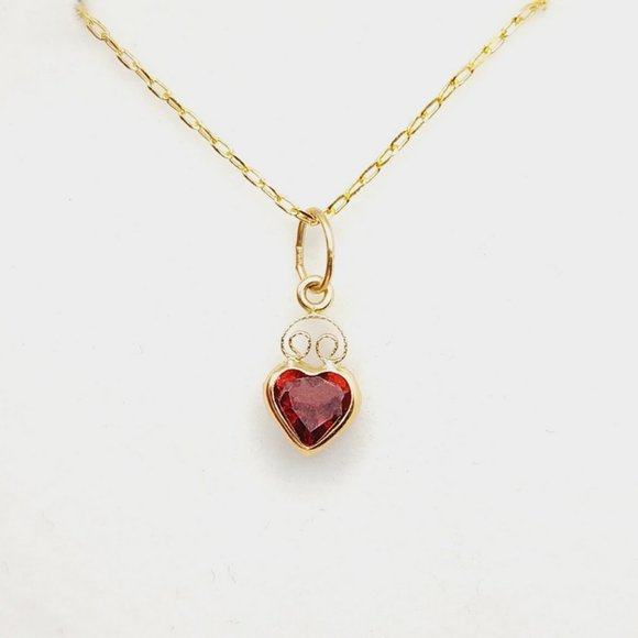 14K Yellow Gold Garnet (0.56ct) Pendant - Picture 1 of 4